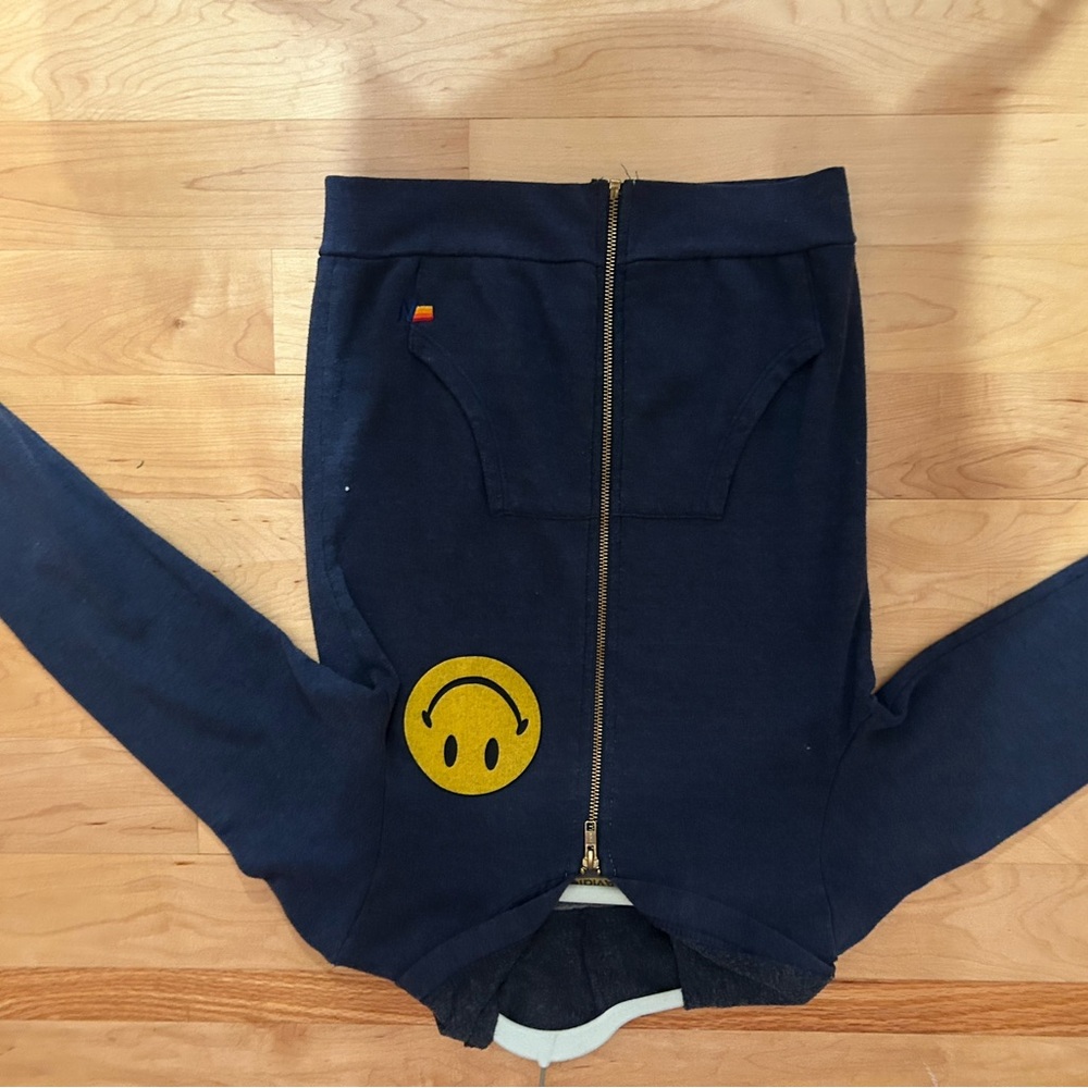 Aviator Nation Blue and Yellow Hoodie Sweatshirt